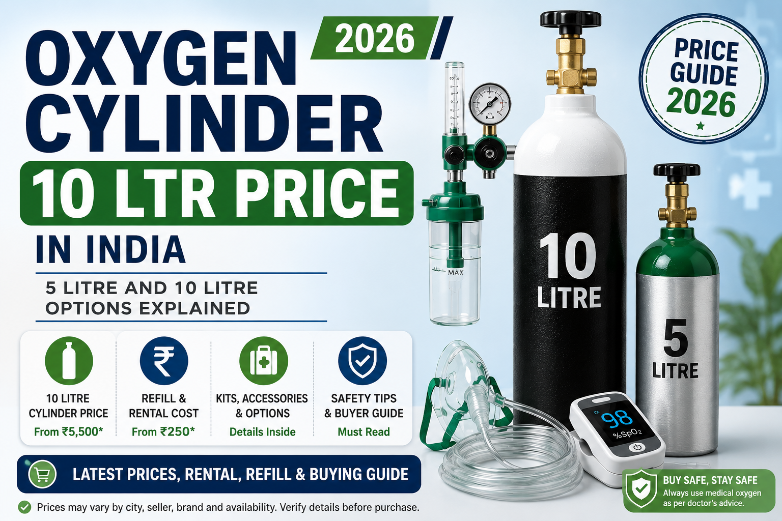 Oxygen Cylinder 10 Ltr Price in India: 5 Litre and 10 Litre Options Explained